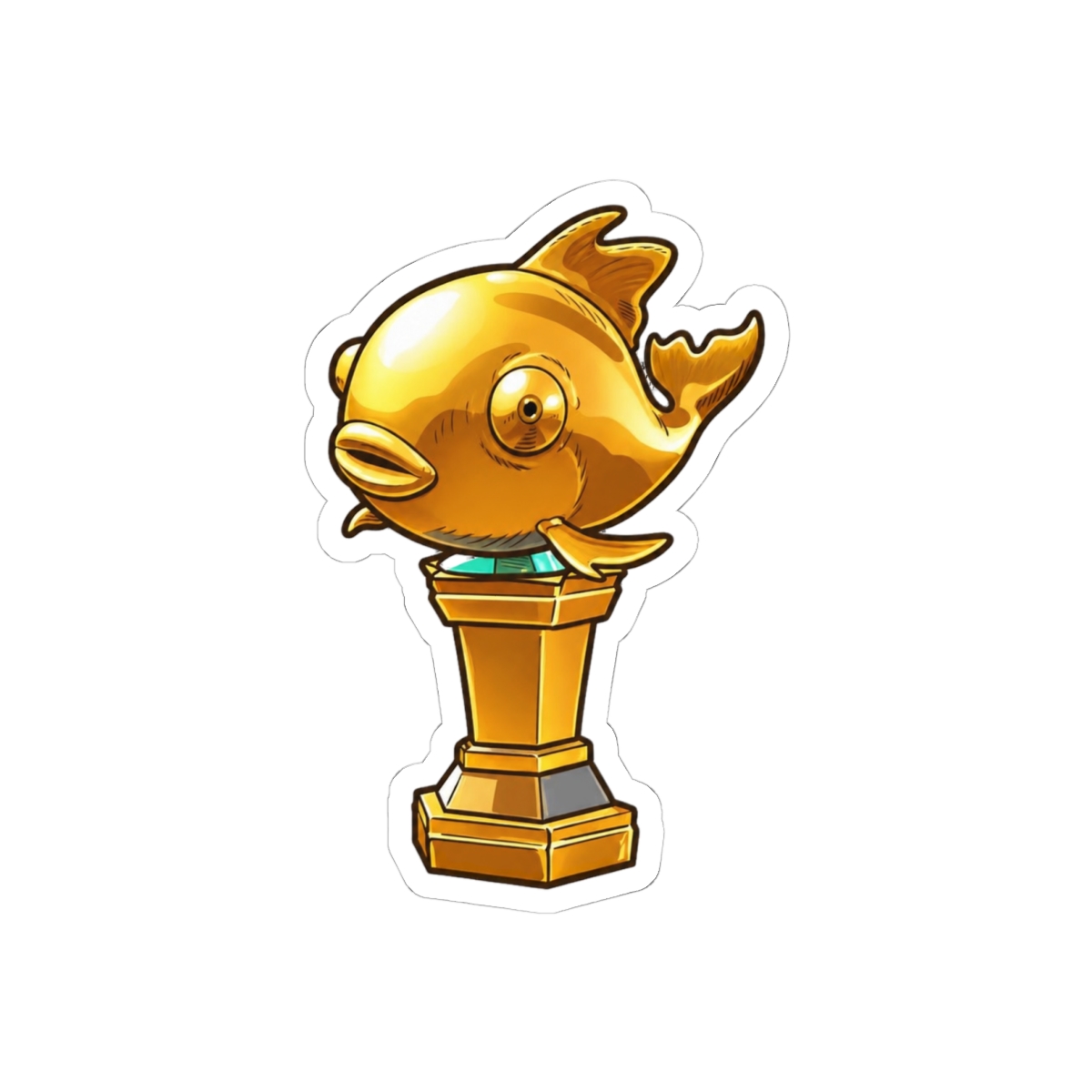 Goldfish Statue Sticker | Elegant Aquatic Vinyl Decal - Official Stickers merchandise